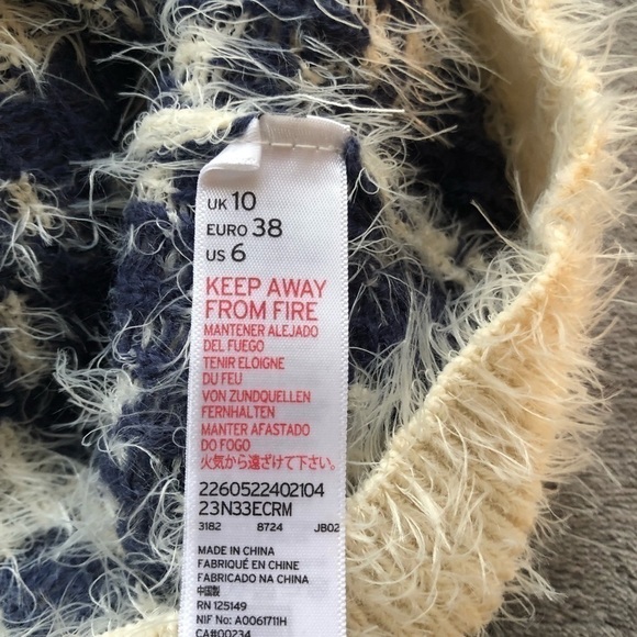 𝅺Topshot  Boho Y2k shaggy Fur Fuzzy soft Long sleeve sweater ‎ size 6  #w1017 - Picture 6 of 10